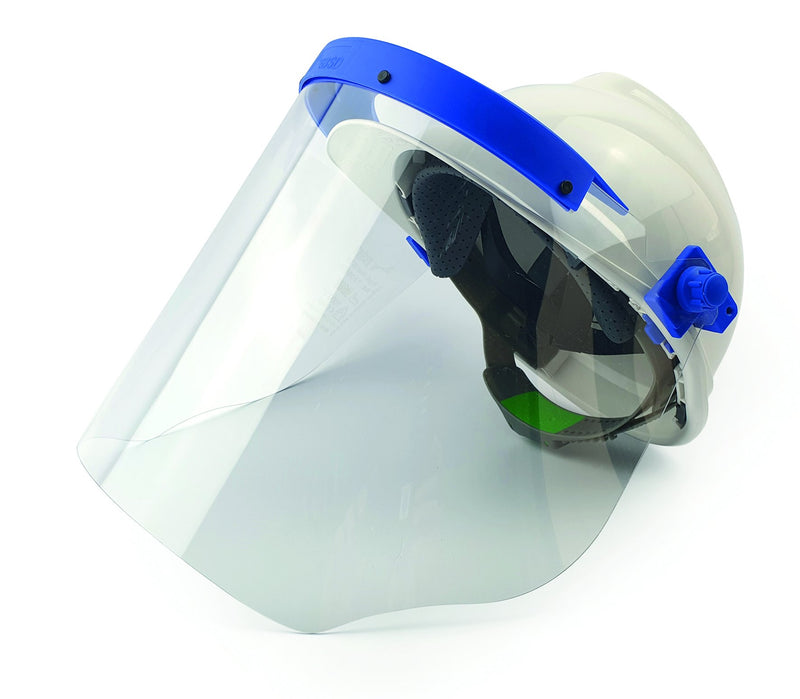 Class 1 Universal Helmet Mounted Face Shield & Hard Hat - Arc Flash rated