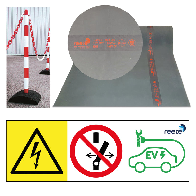 Workbay pack (Matting 6 metres length; Signs X 2; Posts & Chain)