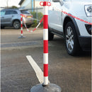 6 Red/ white posts with 25 metres red/white chain