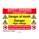 Hanging sign for use on posts and chain set